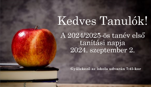 Tanévkezdés